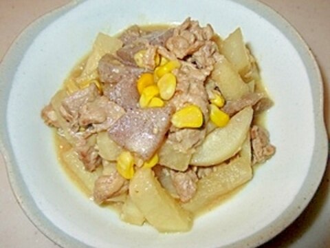 美味しいです♪豚肉と大根の味噌煮込み